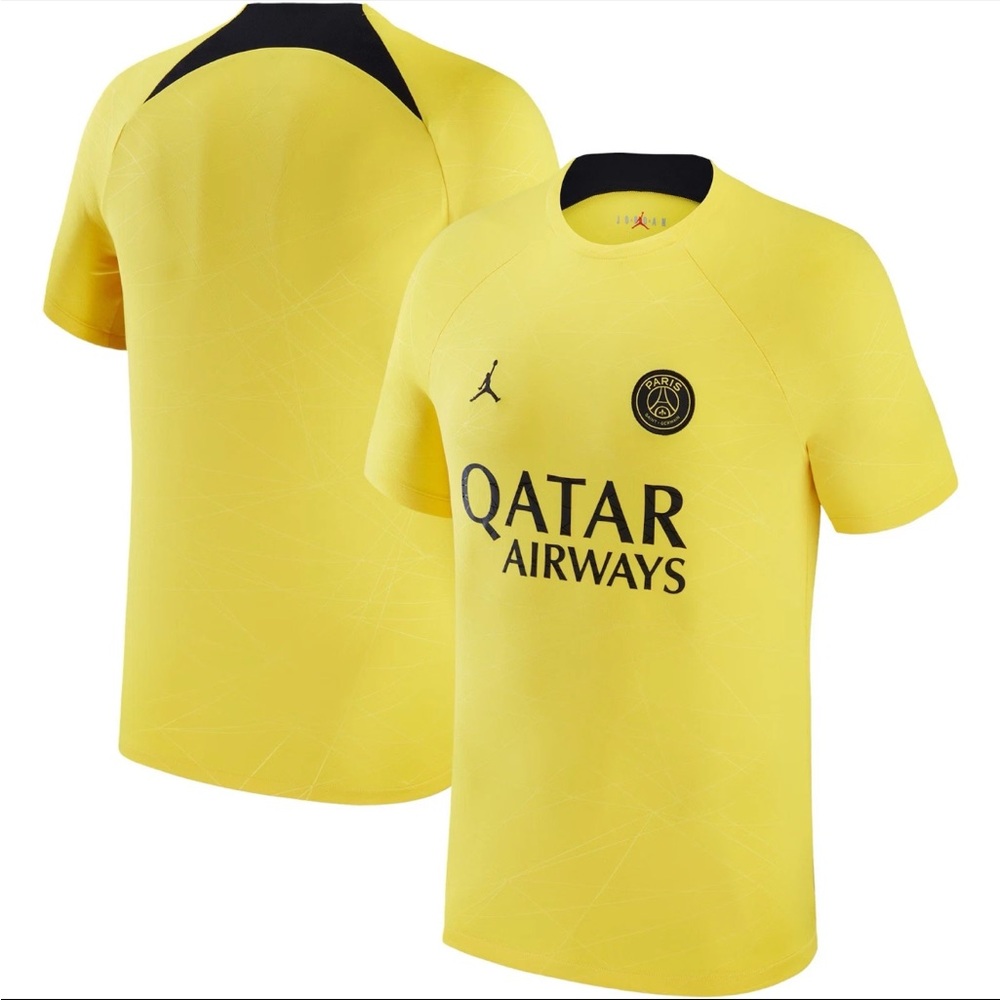 Jordan x PSG Men's Pre Match Yellow Football Soccer Jersey Sz S-L (DR4906-720)